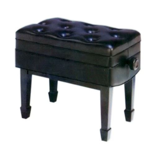 Leather Piano Bench, Adjustable Concert (Black)