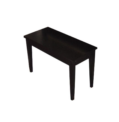 Piano Bench With Storage, Wood Top (Black)